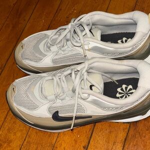 Nike White and Gray Mesh Athletic Sneakers